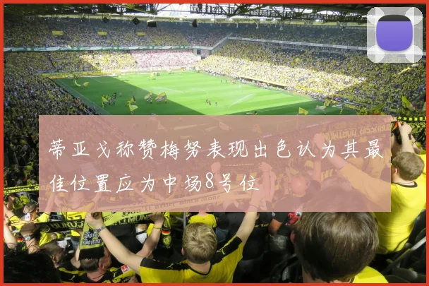蒂亚戈称赞梅努表现出色认为其最佳位置应为中场8号位